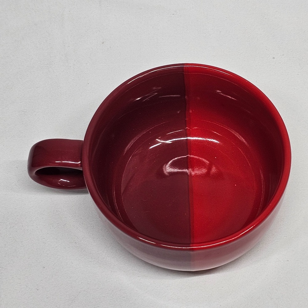 Starbucks Red Mug Bowl 2021 New 16oz Two Tone Ceramic Coffee Soup Cup - Picture 3 of 6